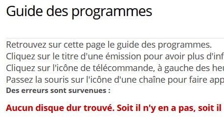 Bug de l'accès au disque dur de la Freebox