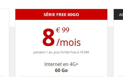 Forfait Free Mobile 60 Go Série Free de septembre
