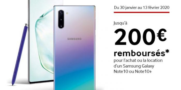 La Promo pour le Samsung Galaxy Note 10 chez Free