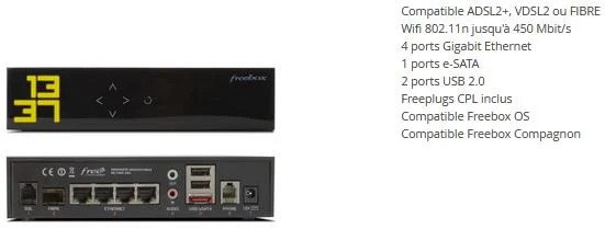 Caractéristiques du Server Freebox Mini 4K