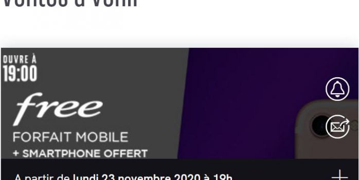 Veepee du Forfait Free Mobile avec iPhone offert