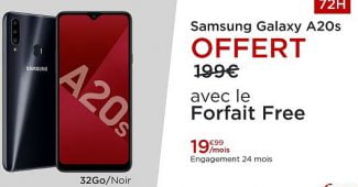 Veepee du Forfait Free Mobile avec Samsung Galaxy A20s offert