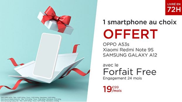 Vente Privée du forfait Free Mobile avec 3 smartphones au choix