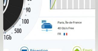 Test de débit nPerf sur un serveur Free 40 Gbp/s
