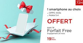 Veepee du Forfait Free Mobile avec Oppo ou Nokia