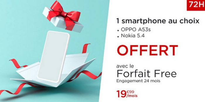 Veepee du Forfait Free Mobile avec Oppo ou Nokia
