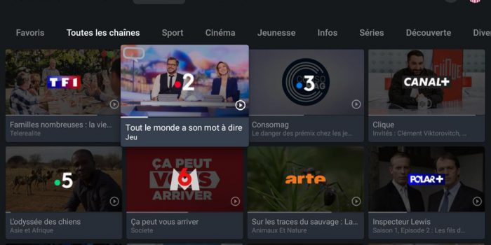 Capture d'écran de myCANAL en version 5.4.0