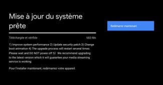 Capture d'écran Mise à jour Mi Box S release PI.3933