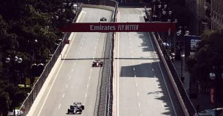 Capture d'écran du circuit de Bakou sur le site officiel de la Formule 1