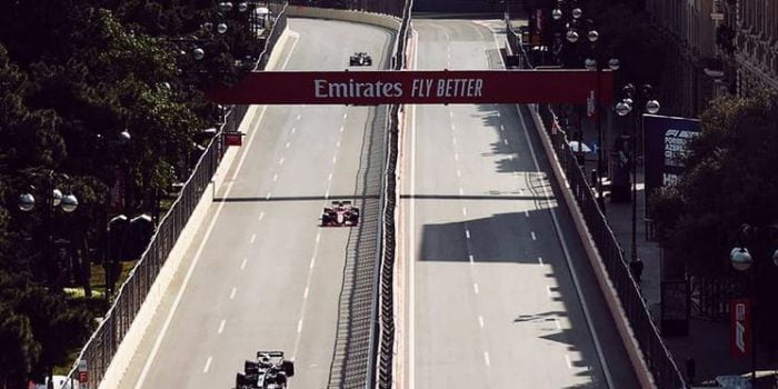 Capture d'écran du circuit de Bakou sur le site officiel de la Formule 1