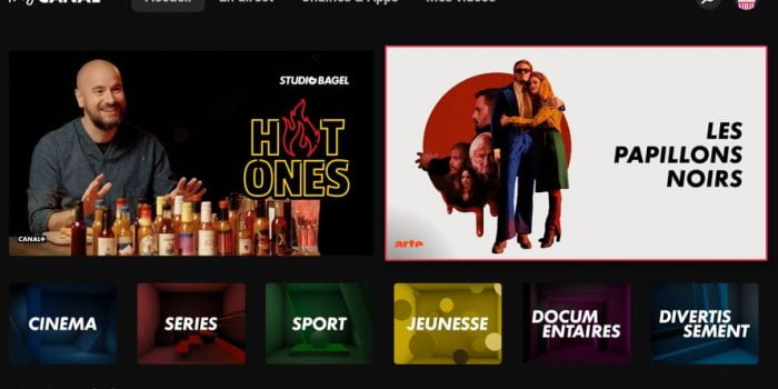 Capture d'écran de l'application myCANAL pour Android TV désormais en version 5.14.0