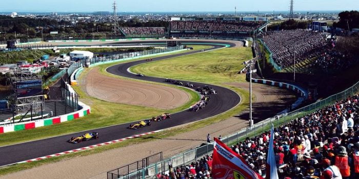 Capture d'écran du circuit de Suzuka sur le site officiel de la Formule 1