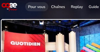Capture d'écran de l'application Oqee en version 1.5.1 sous Android TV