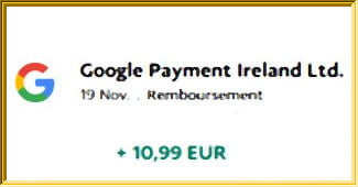 Exemples de remboursements Stadia effectués par Google