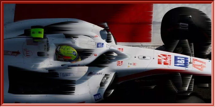 La Haas numéro 47 de l'Allemand Mick Schumacher