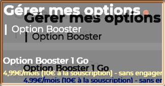 Nouvelle page de souscription à l'option Booster 1 Go avec frais d'activation