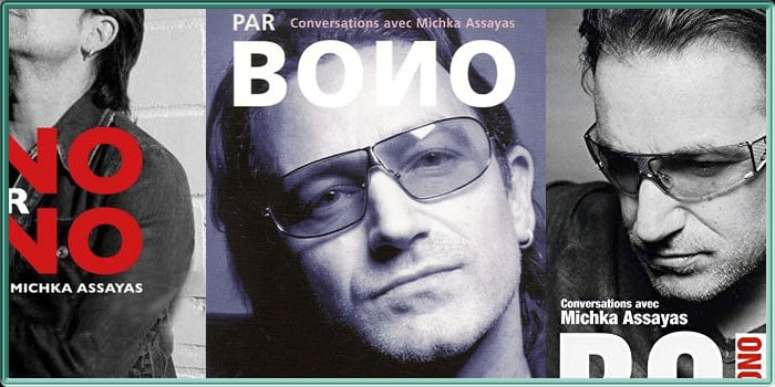 Pochettes des livres "Bono par Bono" éditions françaises