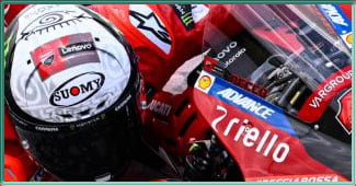 Capture d'écran de Francesco Bagnaia en 2023 sur le site MotoGP officiel