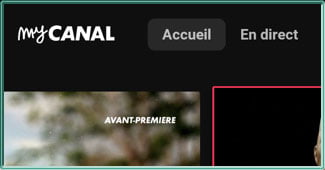 Capture d'écran de l'application Android TV myCANAL en version 5.20.0