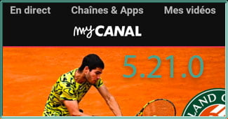 Capture d'écran de l'application Android TV myCANAL en version 5.21.0