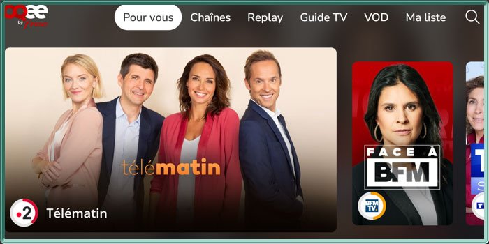 L'application Android TV OQEE by Free en version 1.20.1