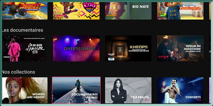 Capture d'écran de l'application Android TV myCANAL en version 5.23.0