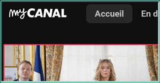 Capture d'écran de l'application Android TV myCANAL en version 5.24.0