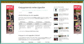 Copie d'écran du conjugueur de verbes