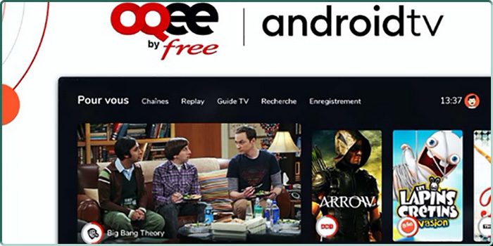 Oqee Tv en version 2.8.2 sur Android TV