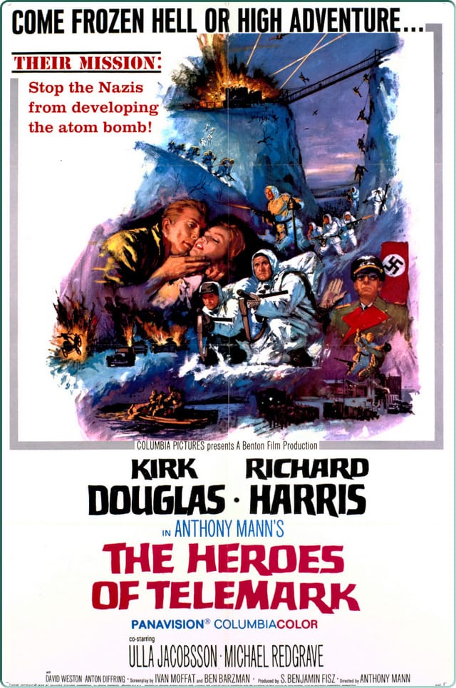 L'affiche du film « Les Héros de Télémark » avec Kirk Douglas en VOD