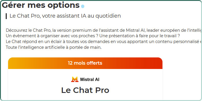 Free offre le Chat Pro de Mistral AI pendant 1 an