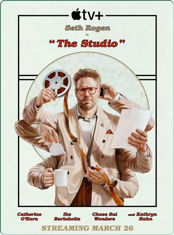 Affiche de la série "The Studio" avec Seth Rogen sur Apple TV+