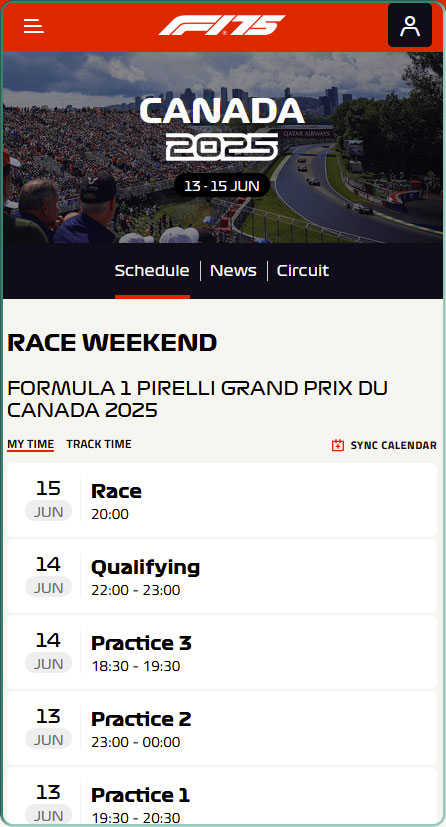 Programme du Grand Prix de Formule 1 2025 du Canada