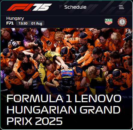 Programme du Grand Prix de Formule 1 de Hongrie 2025