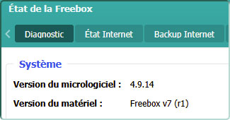 Le Freebox Server en version 4.9.14 sous Freebox OS